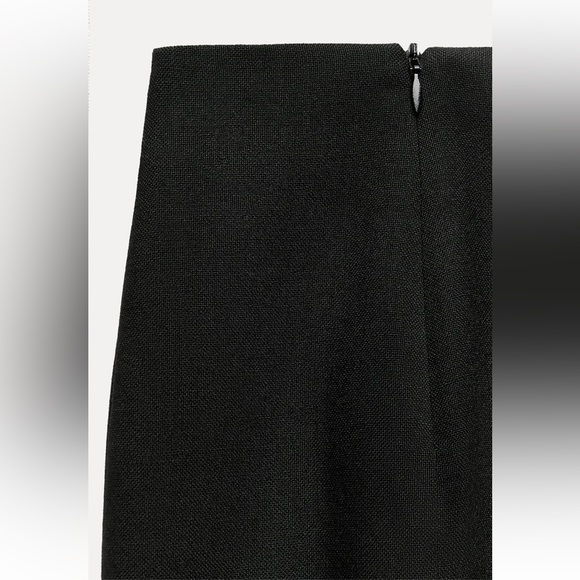 Zara Black Slit 100% Wool high waist Midi Skirt ZW Collection NWT - Picture 10 of 15